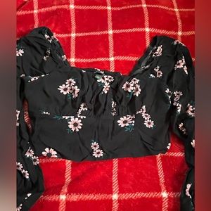Crop floral long sleeve